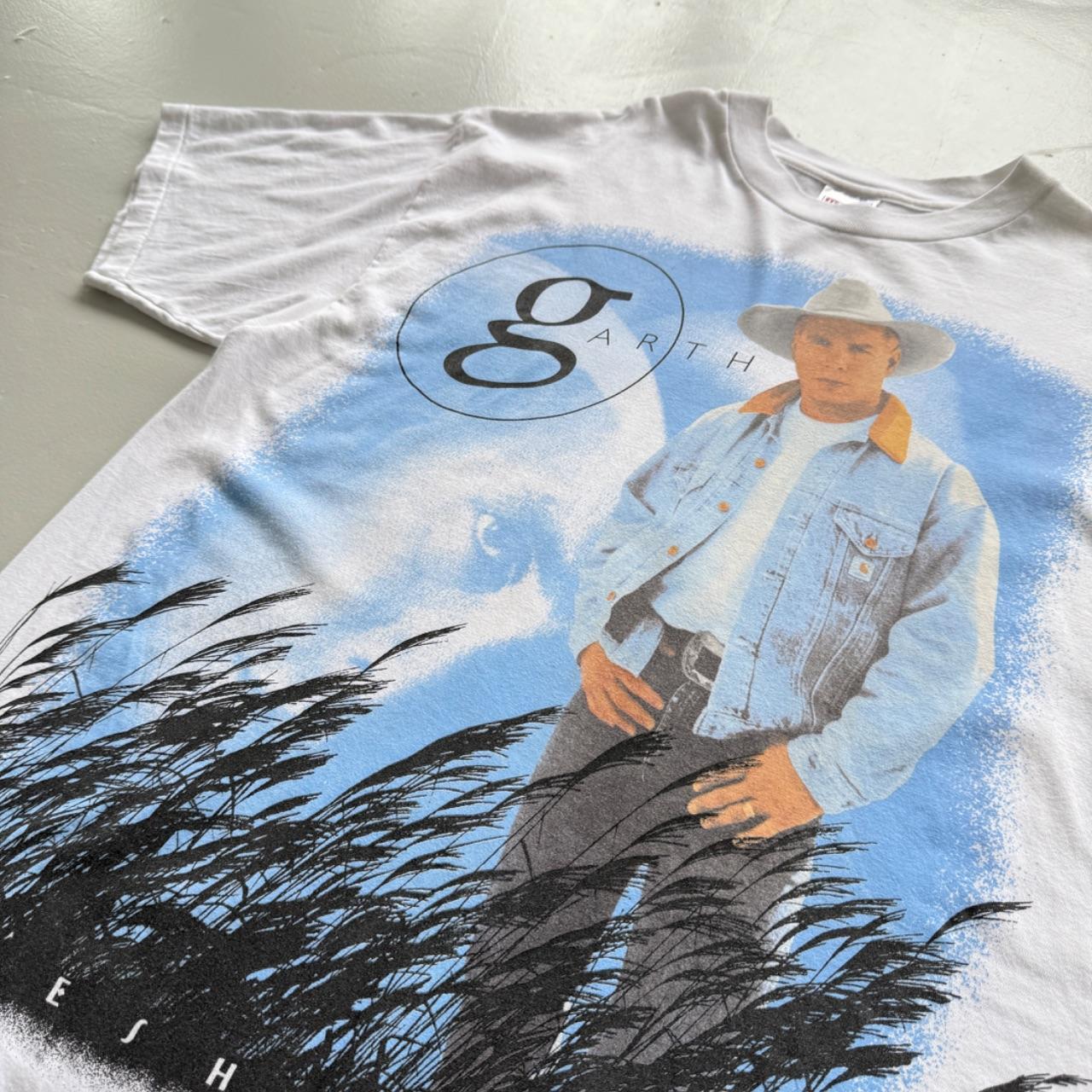 White Garth Brooks 90s Vintage Graphic Country Music T-Shirt - XL