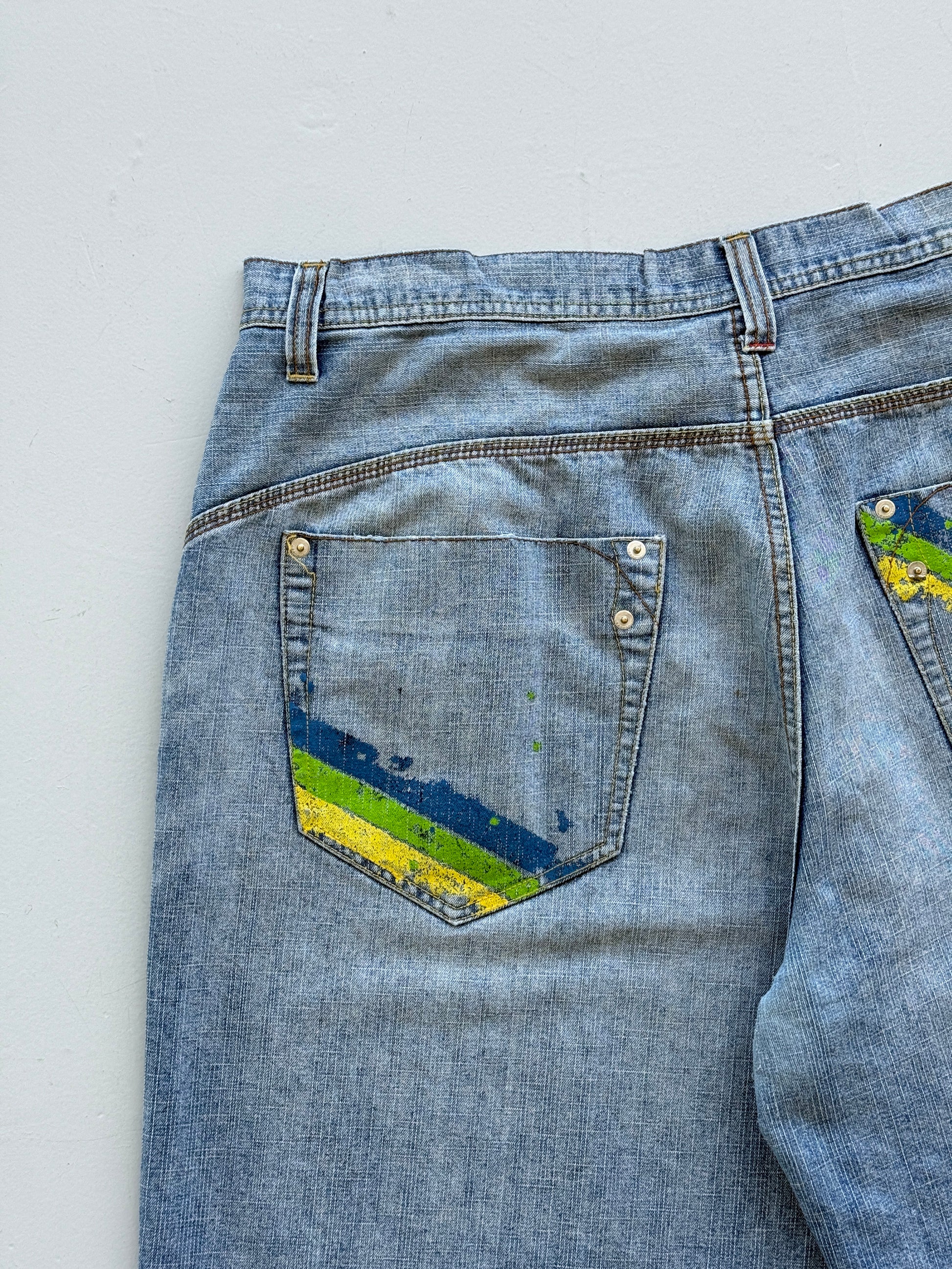 Light Blue Rocawear 00's Vintage Y2K Baggy Hip Hop Denim Shorts - W38 x L14