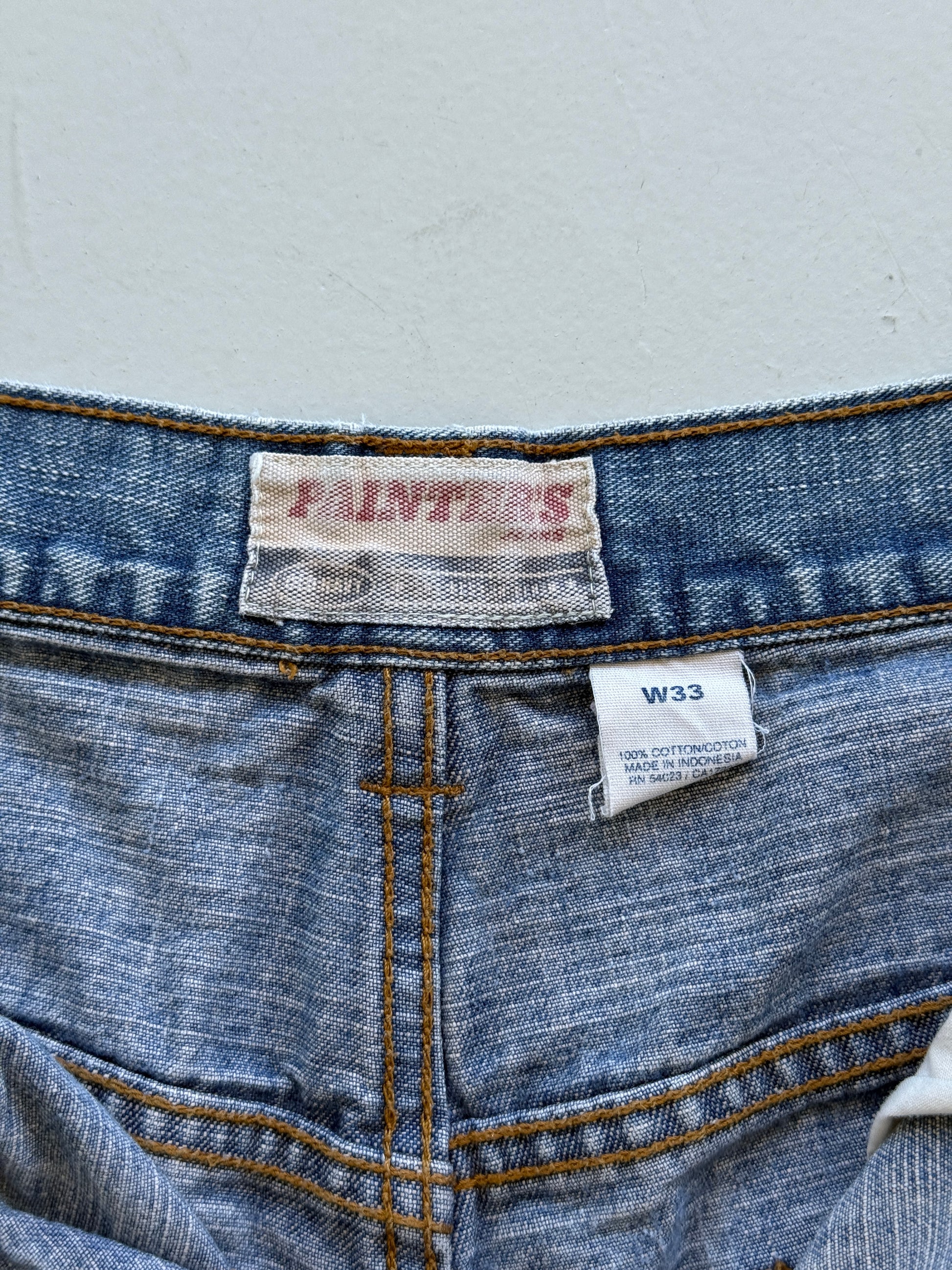 Blue Old Navy 00's Vintage Baggy Carpenter Denim Shorts - W32 x L10.5