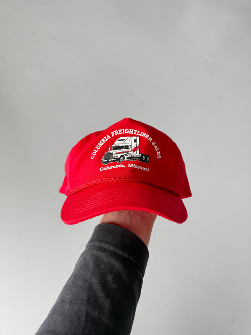 Red Columbia Freight liner Sales Vintage Cotton SnapBack Trucker Cap