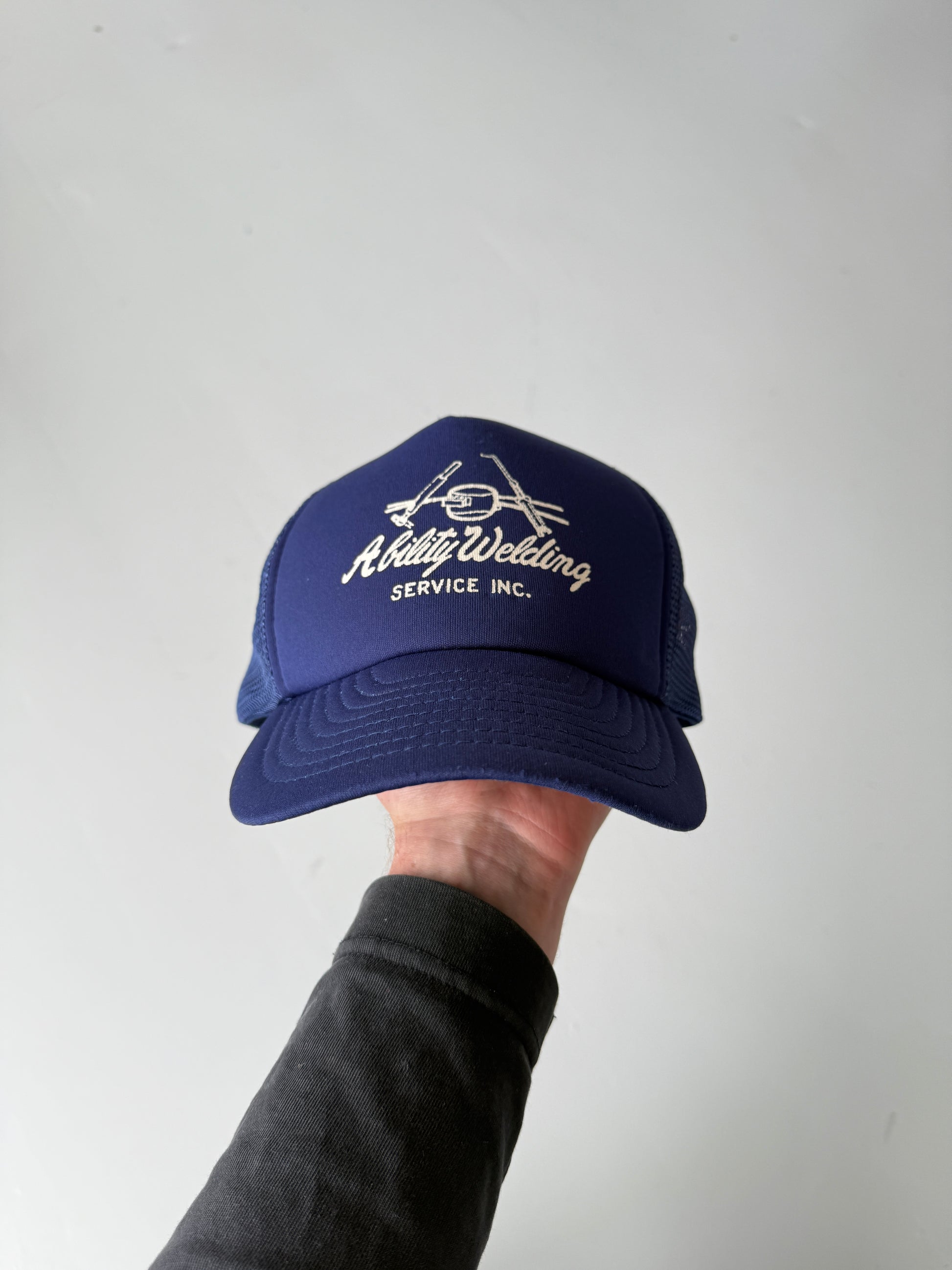 Navy Blue Ability Welding Vintage Foam and Mesh SnapBack Trucker Cap