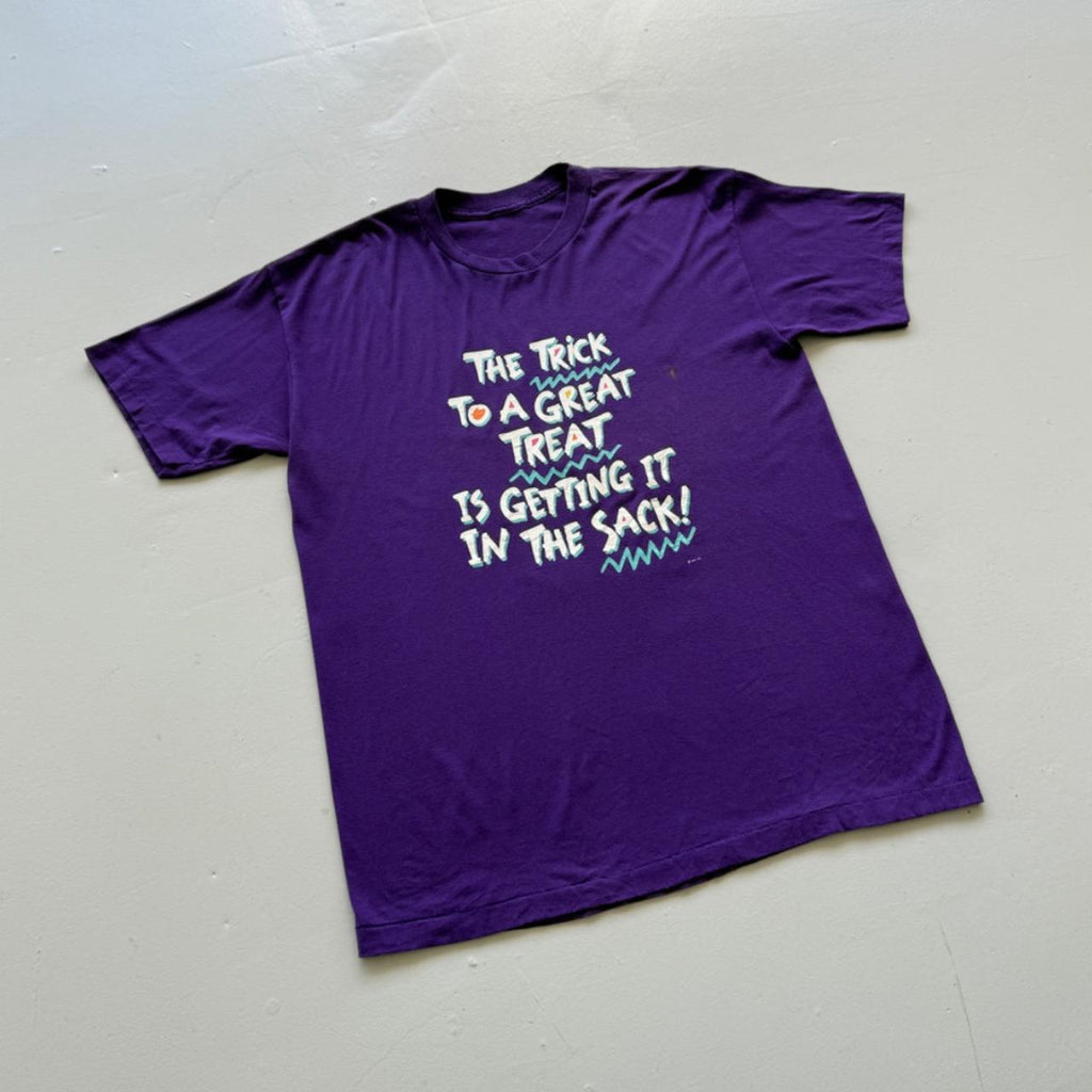 Purple Halloween 90s Slogan Vintage T-shirt - XL