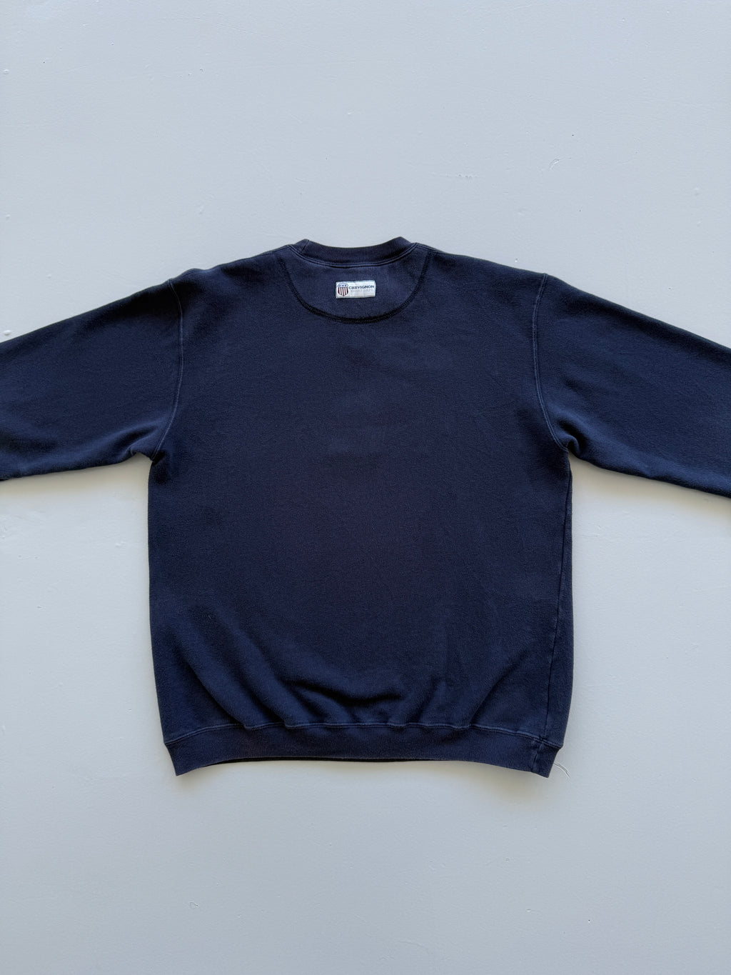 Navy Blue Chevignon 90's Vintage Graphic Sweatshirt Jumper - Medium
