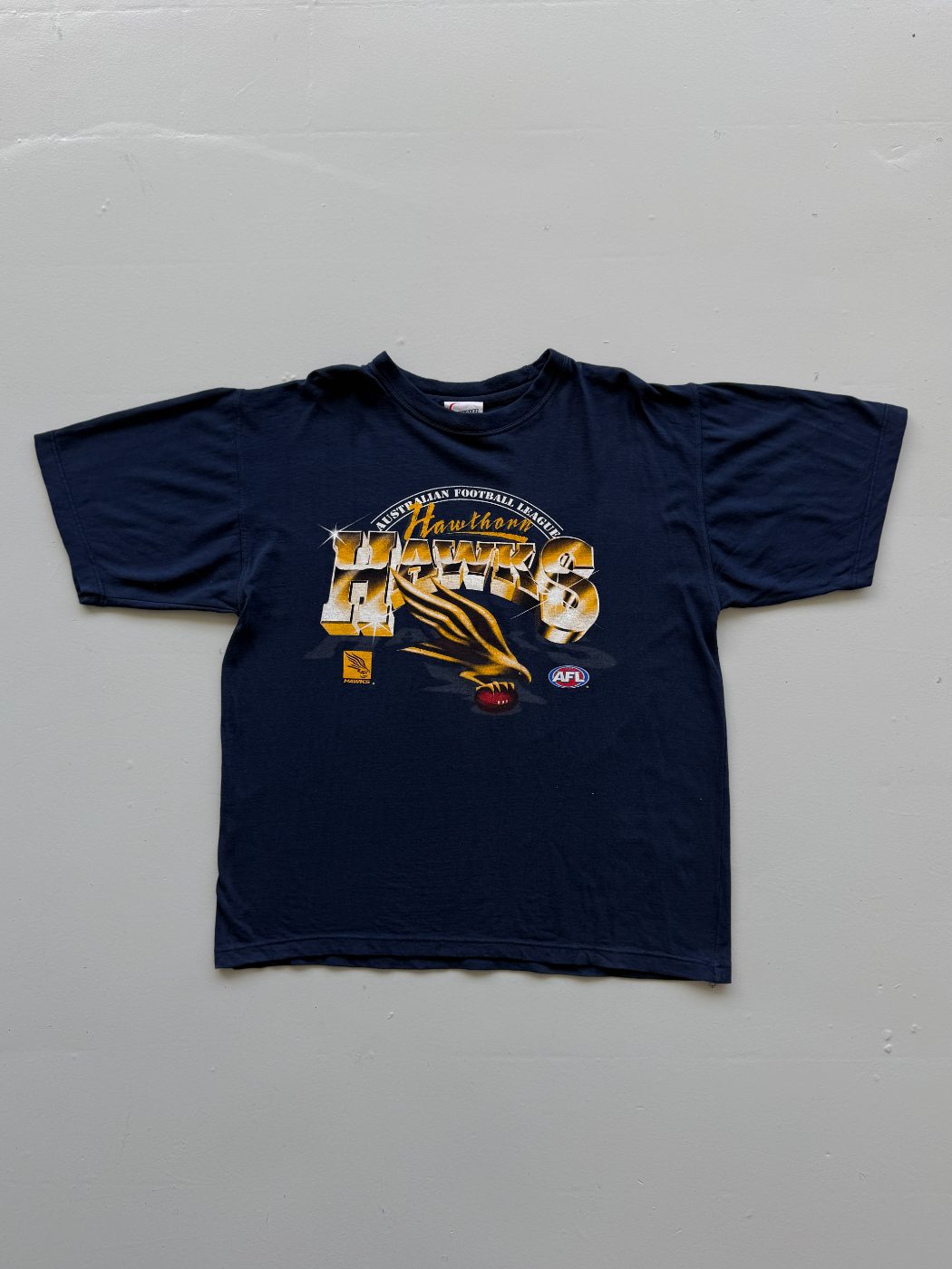 Official AFL Hawthorn Hawks Early 2000's Vintage T-Shirt - XL