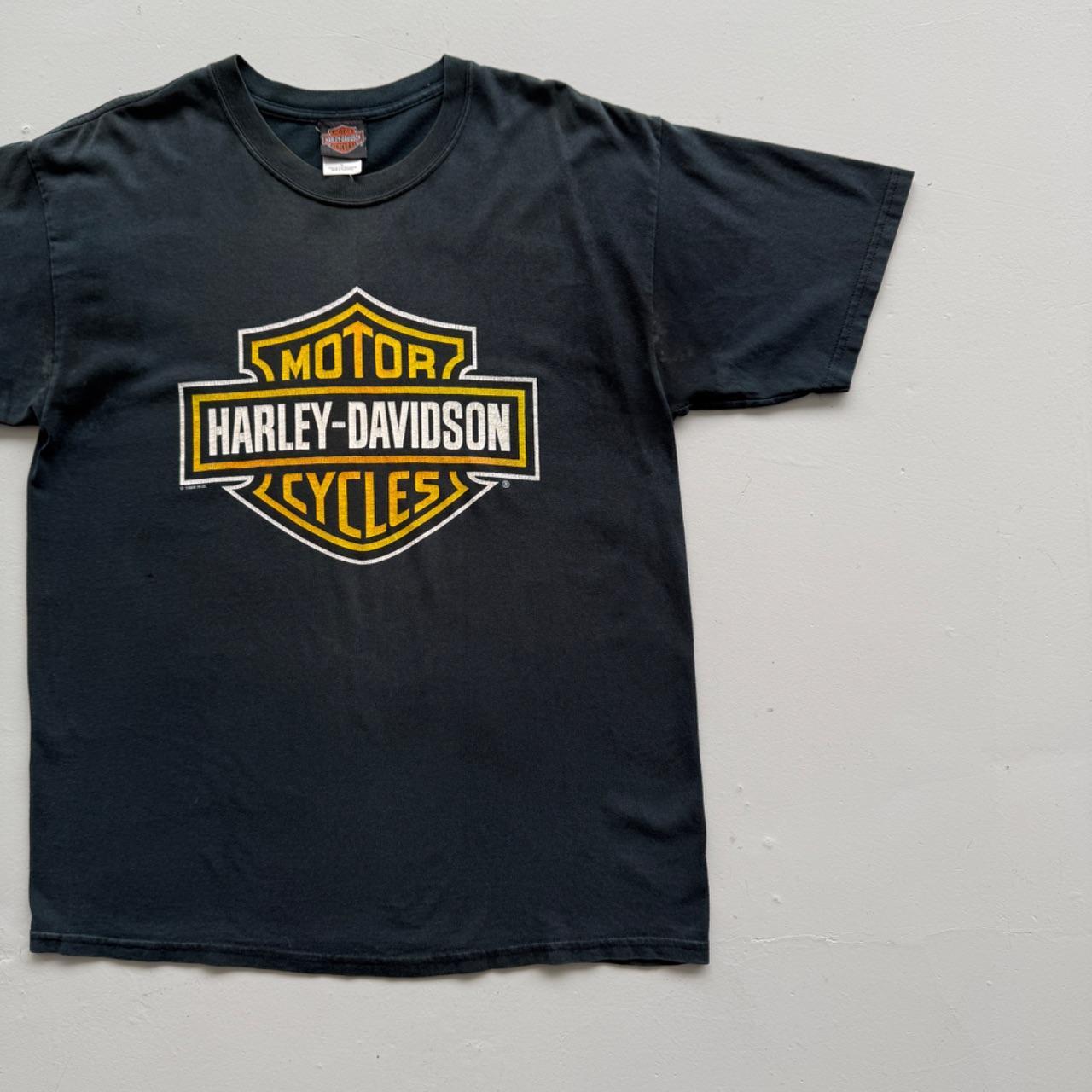 Faded Black Harley Davidson 90s Vintage Graphic T-Shirt - Large