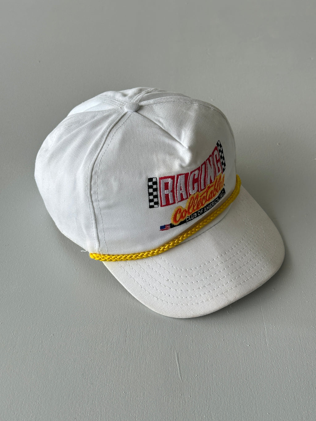 White Racing Collectables Club of America 90's Vintage SnapBack Trucker Cap