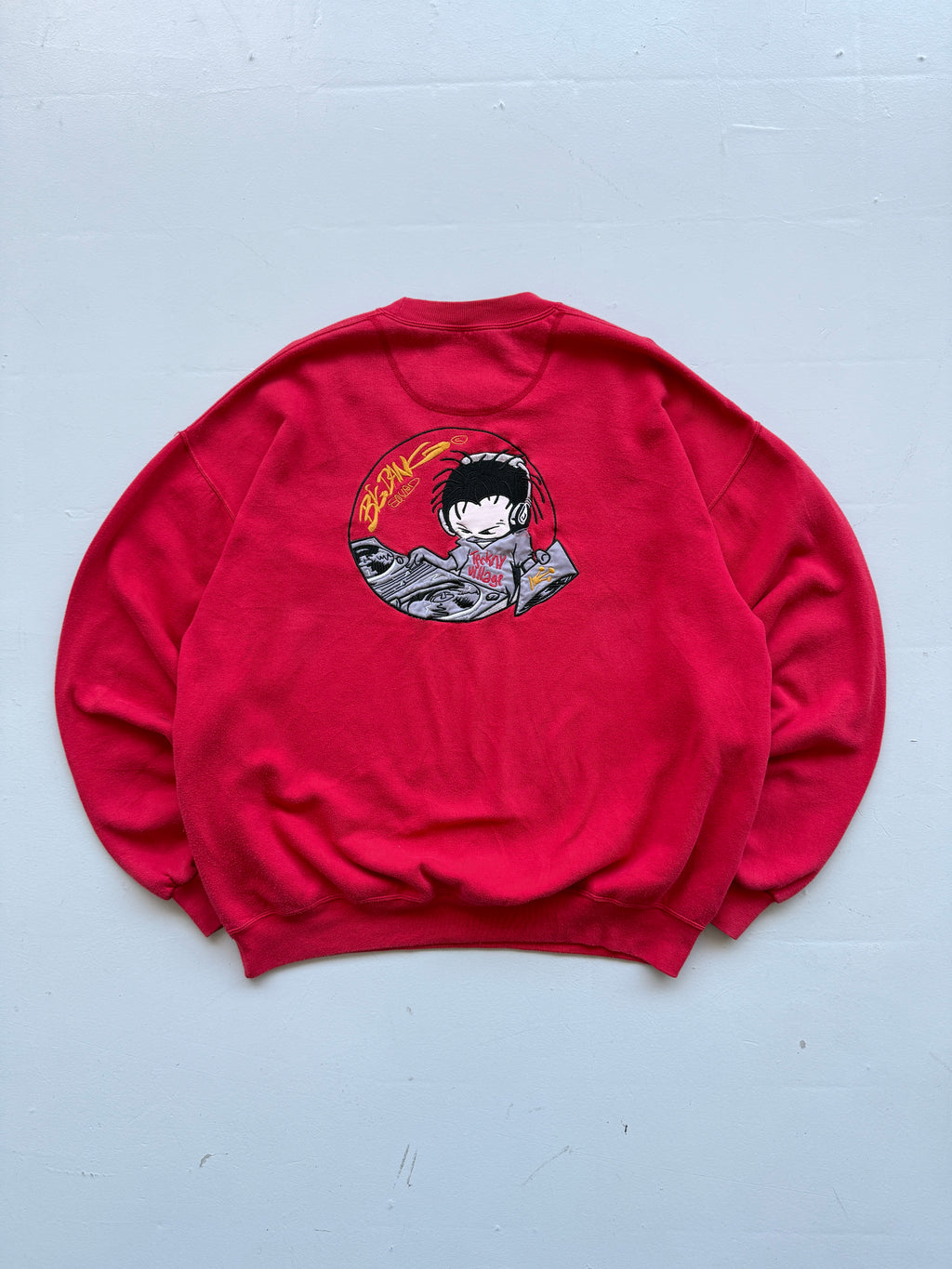 Red Big Bang 90's Vintage Rave Graphic Sweatshirt Jumper - XL