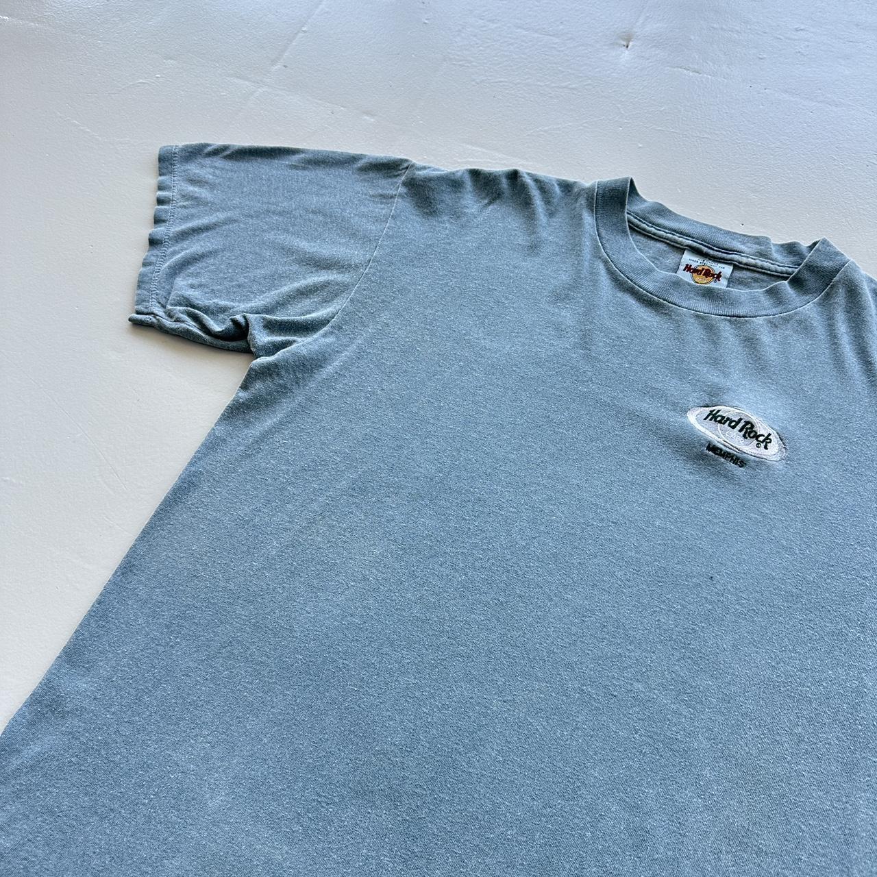 Pale Blue Over-dyed Hard Rock Memphis Vintage 90’s T-shirt - Large