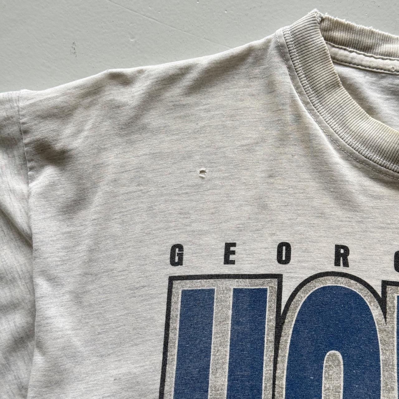 Grey Georgetown Bulldogs 90s Vintage Collage Graphic T-Shirt - Small
