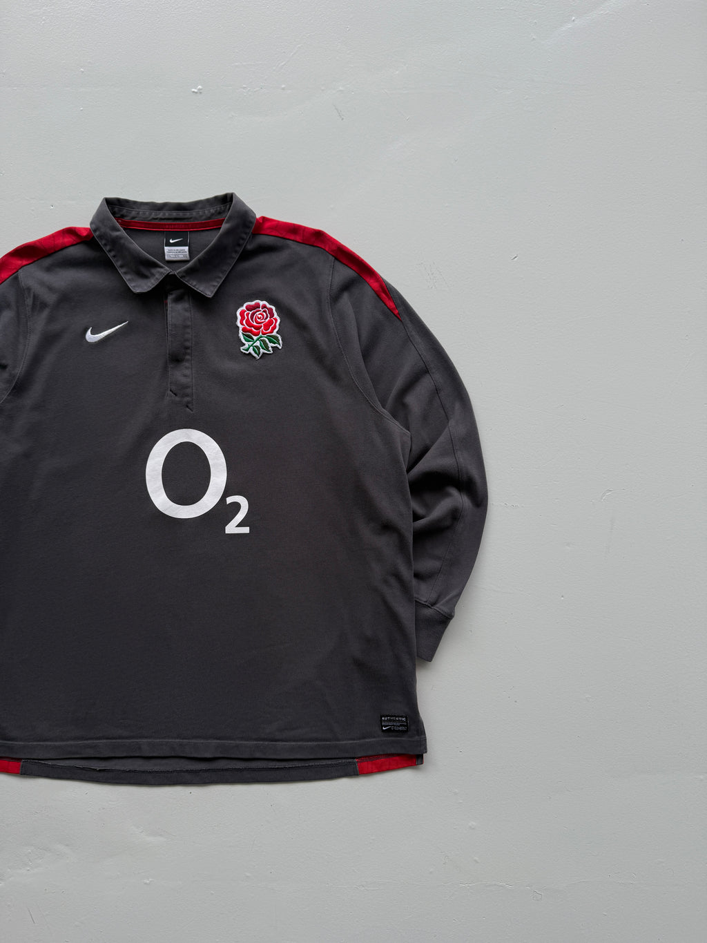 Nike England O2 03/04 Away Long Sleeve Rugby Polo Jersey - XL