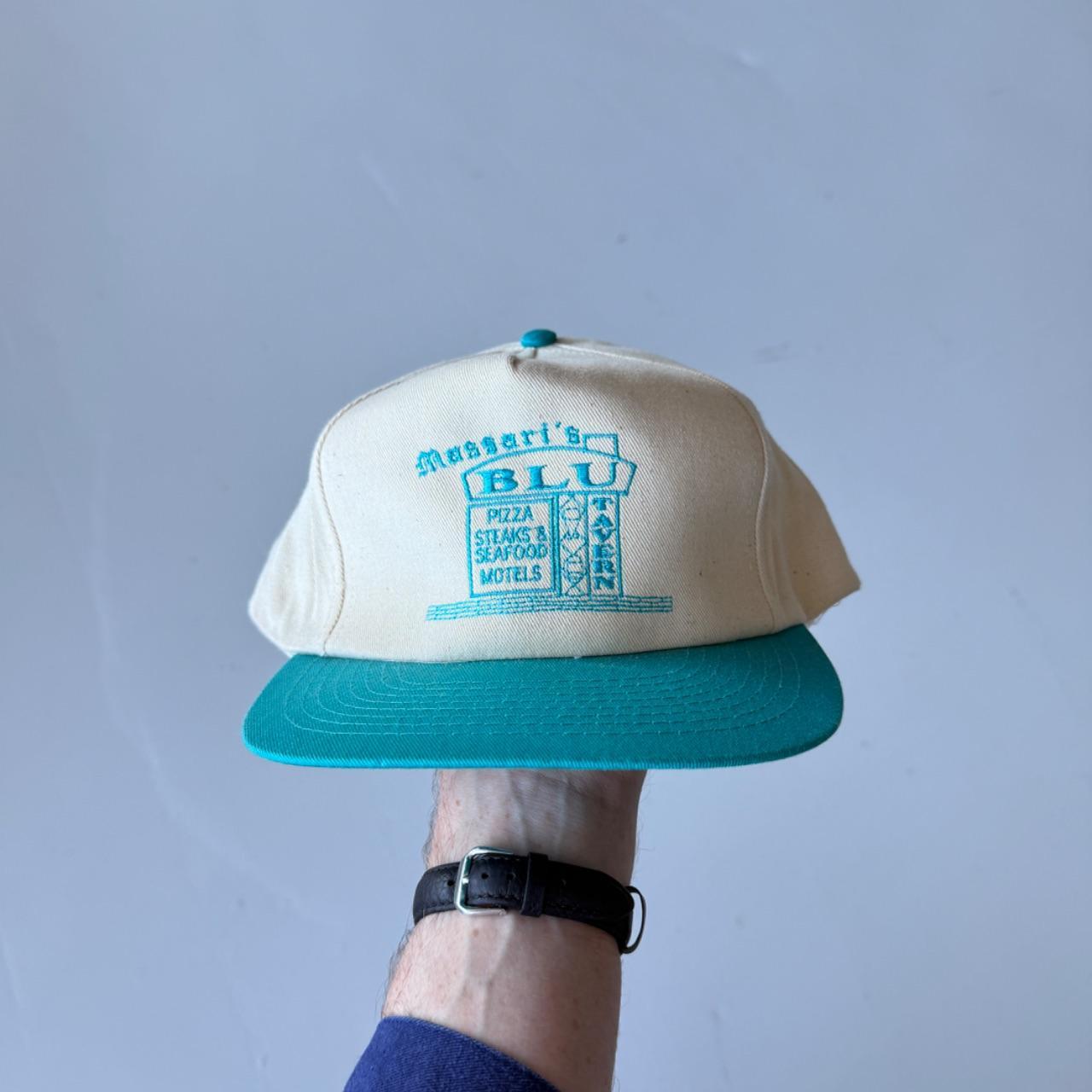 White / Blue BLU Motel Vintage SnapBack Trucker Cap