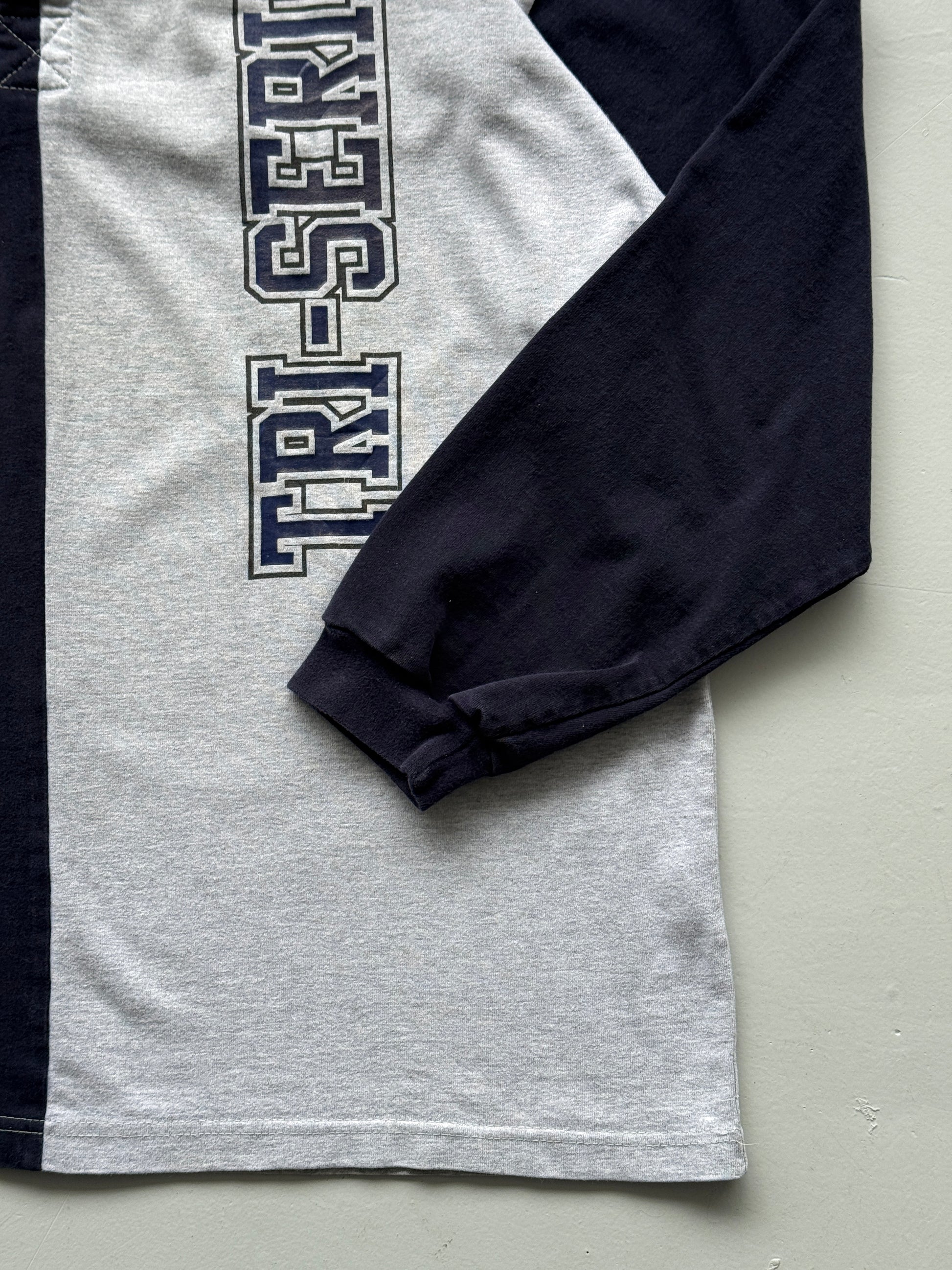 Grey Tri Nations Cup 90's Vintage Long Sleeve Rugby Jersey - XL