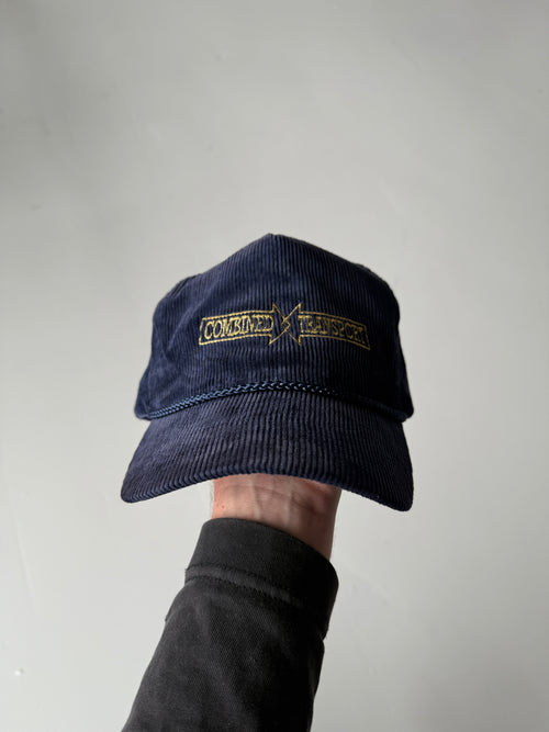 Navy Blue Combined Transport Vintage Corduroy SnapBack Trucker Cap