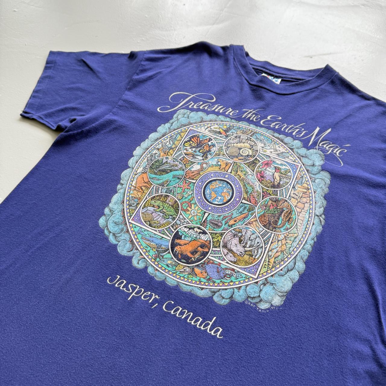 Purple Earth's Magic 90s Vintage Graphic Tourist T-Shirt - XL