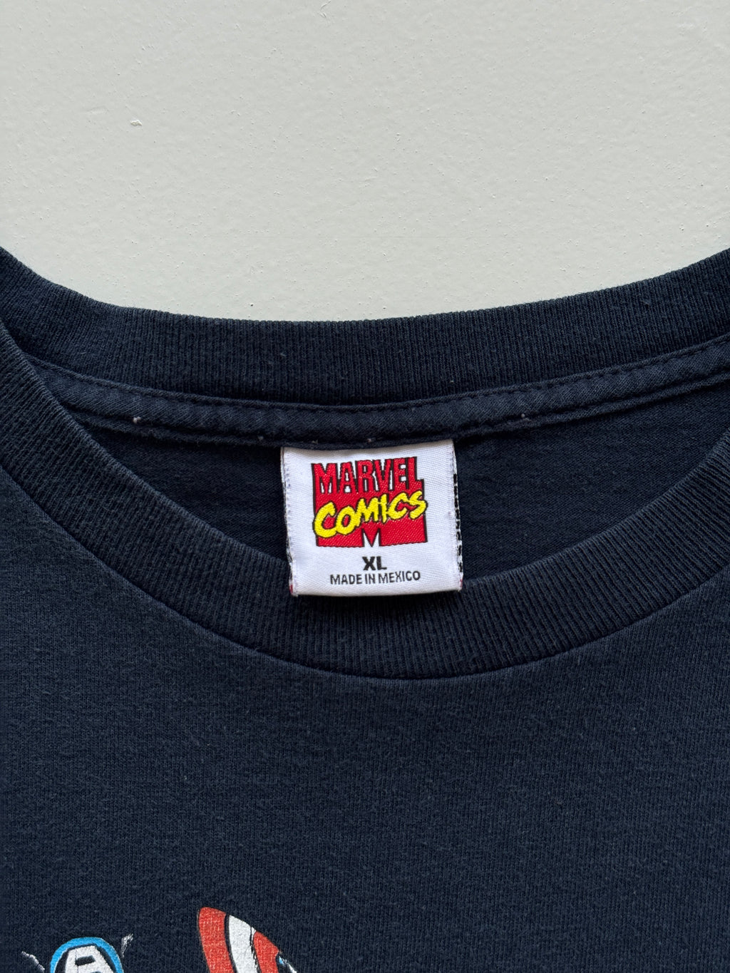 Navy Blue Captain America 00's Vintage Marvel Comics Graphic T-Shirt - XL