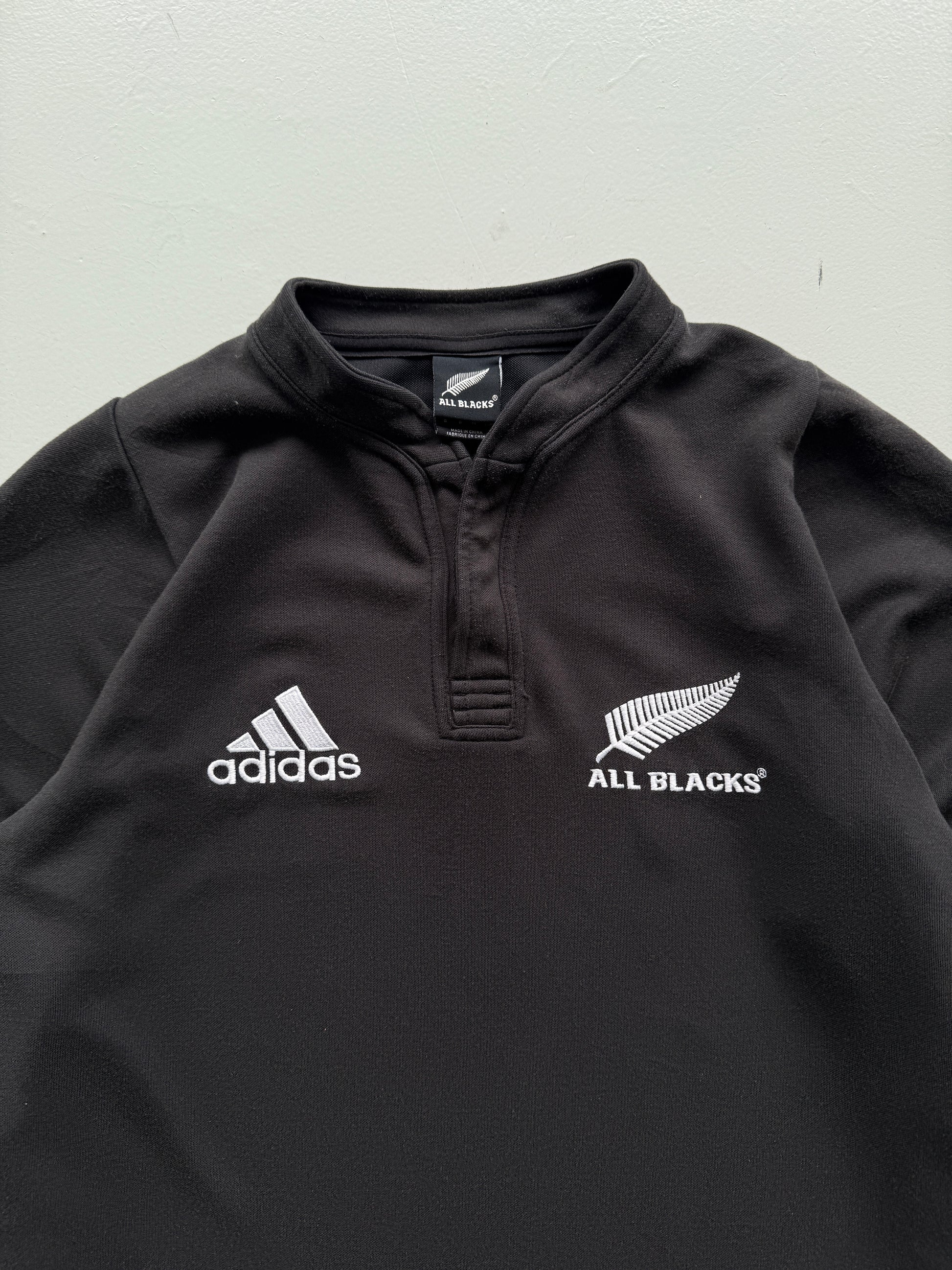 Adidas New Zealand 00's Vintage All Blacks Home Rugby Jersey - Small