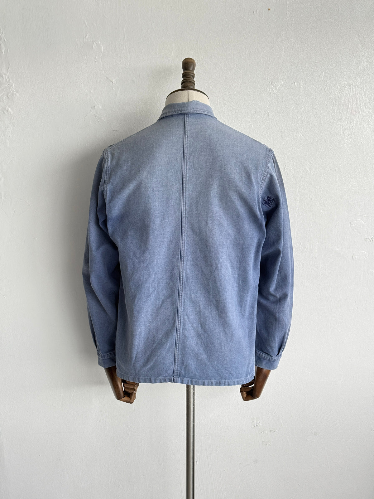 Thrashed Blue French 1950's Vintage Workwear Chore Jacket CH525 - XS