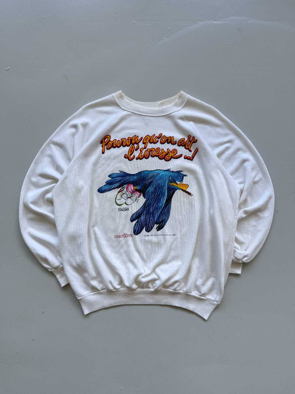 Cartoon's French Bird 80's Vintage Sweatshirt - Large