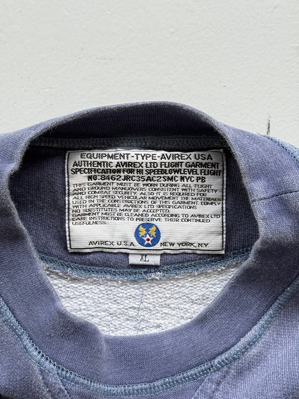 Light Blue / Purple Avirex 90's Vintage Graphic Sweatshirt Jumper - XL