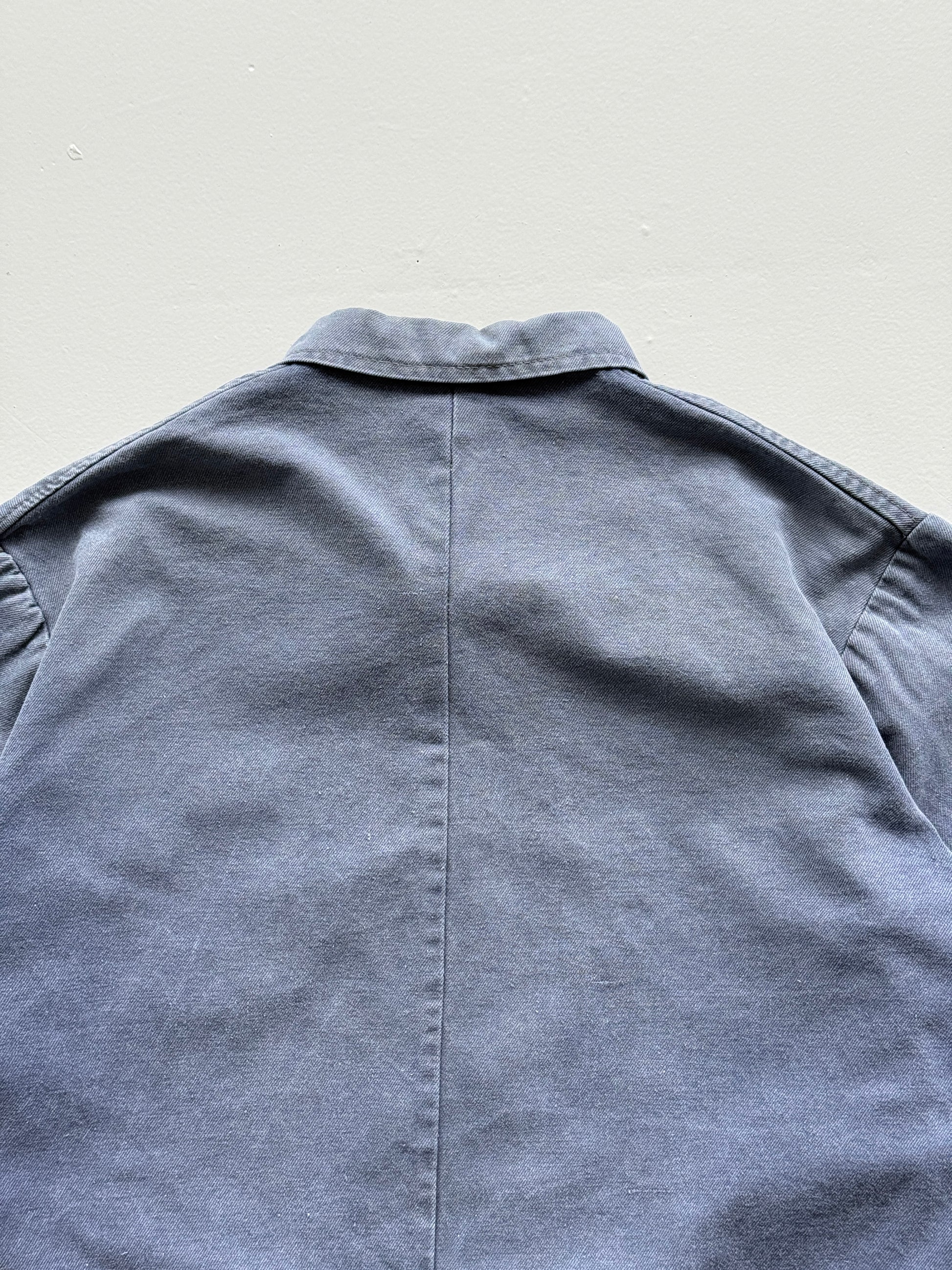 Faded Blue French Chore Jacket 80's Vintage Workwear CH216 - Medium