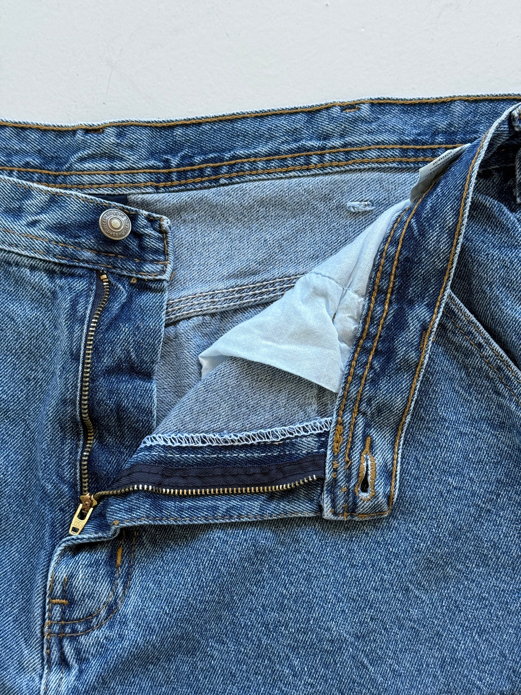 Blue 90's Vintage Baggy Carpenter Style Denim Shorts - W40 x L9