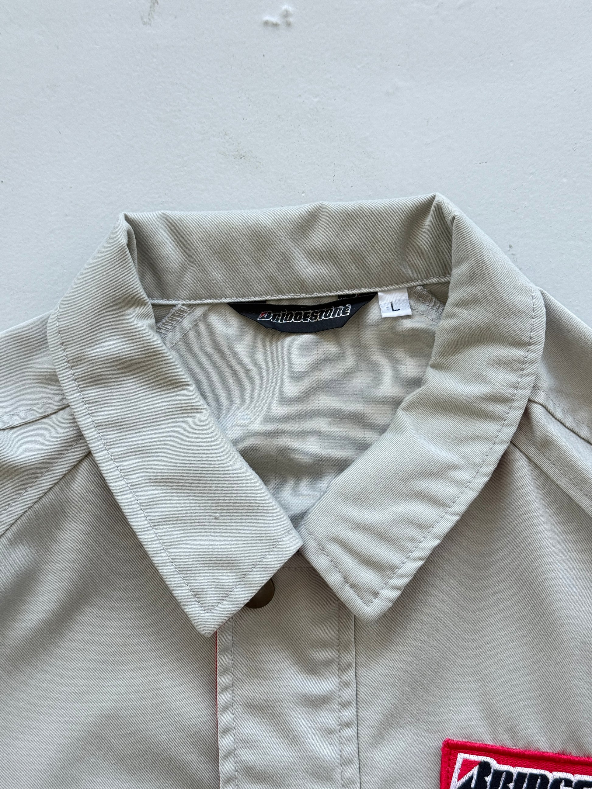 Grey Japanese Workwear 90's Vintage Bridgestone Mechanics - Medium