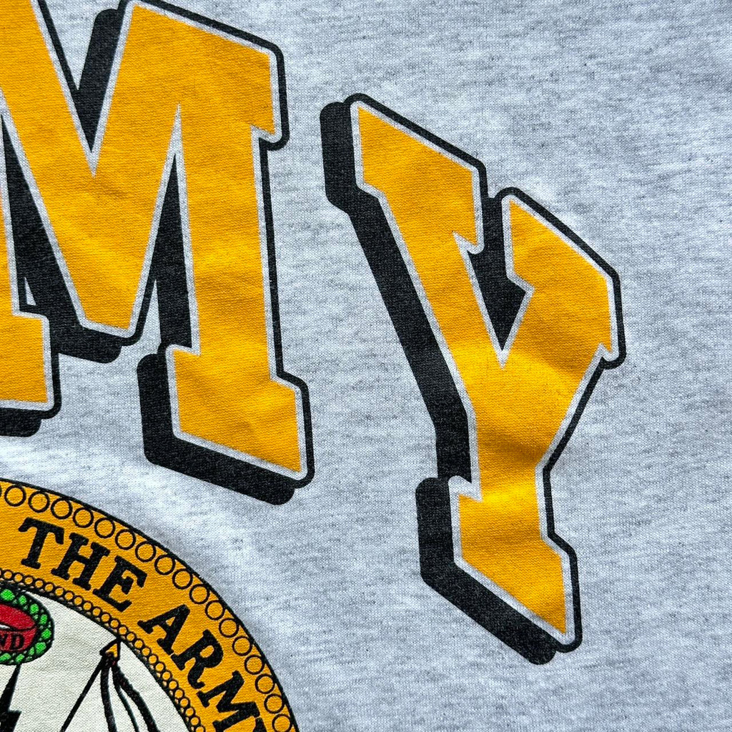 Grey Army 90s Vintage Cropped T-shirt - Large