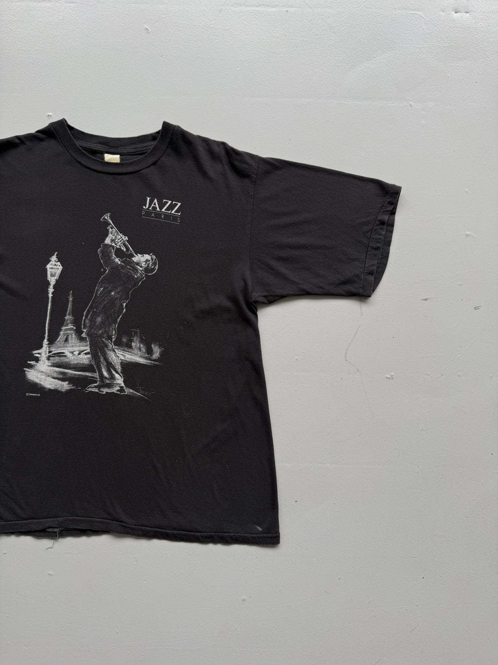 Black Jazz Paris 90's Vintage Single Stitch T-Shirt - Medium