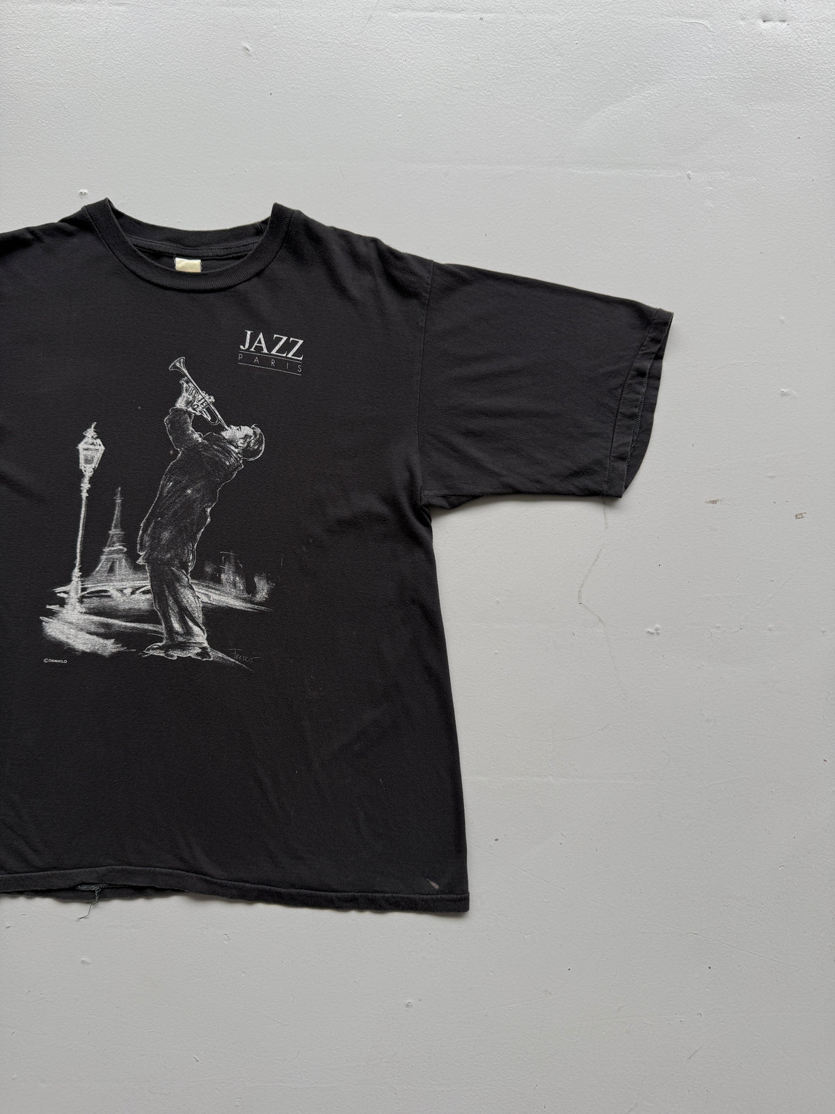 Black Jazz Paris 90's Vintage Single Stitch T-Shirt - Medium
