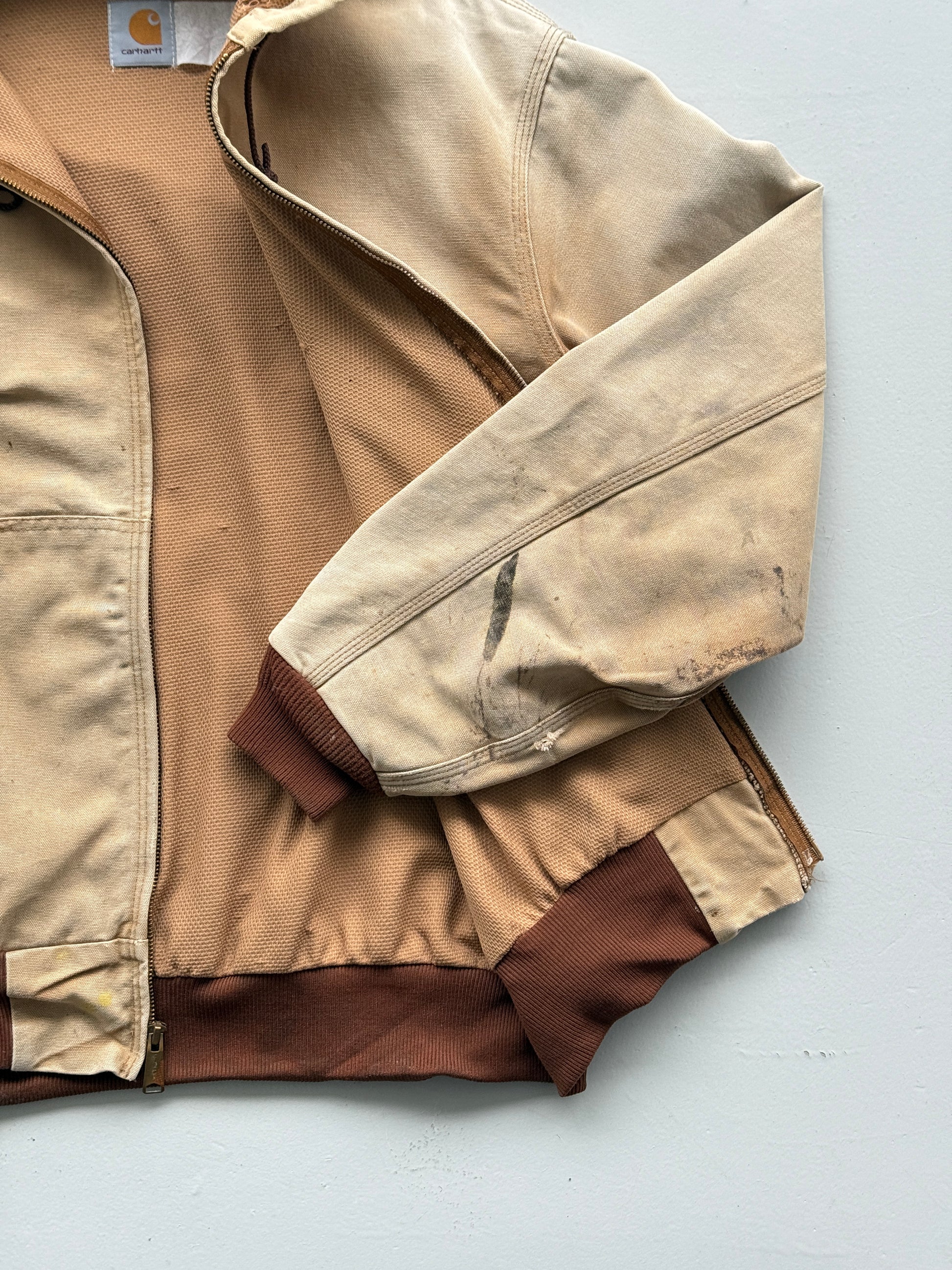 Cream Carhartt 90's Vintage Thrashed Workwear Active Jacket - Large
