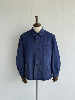 Blue Herringbone Vintage Workwear Chore Jacket CH365 - Medium