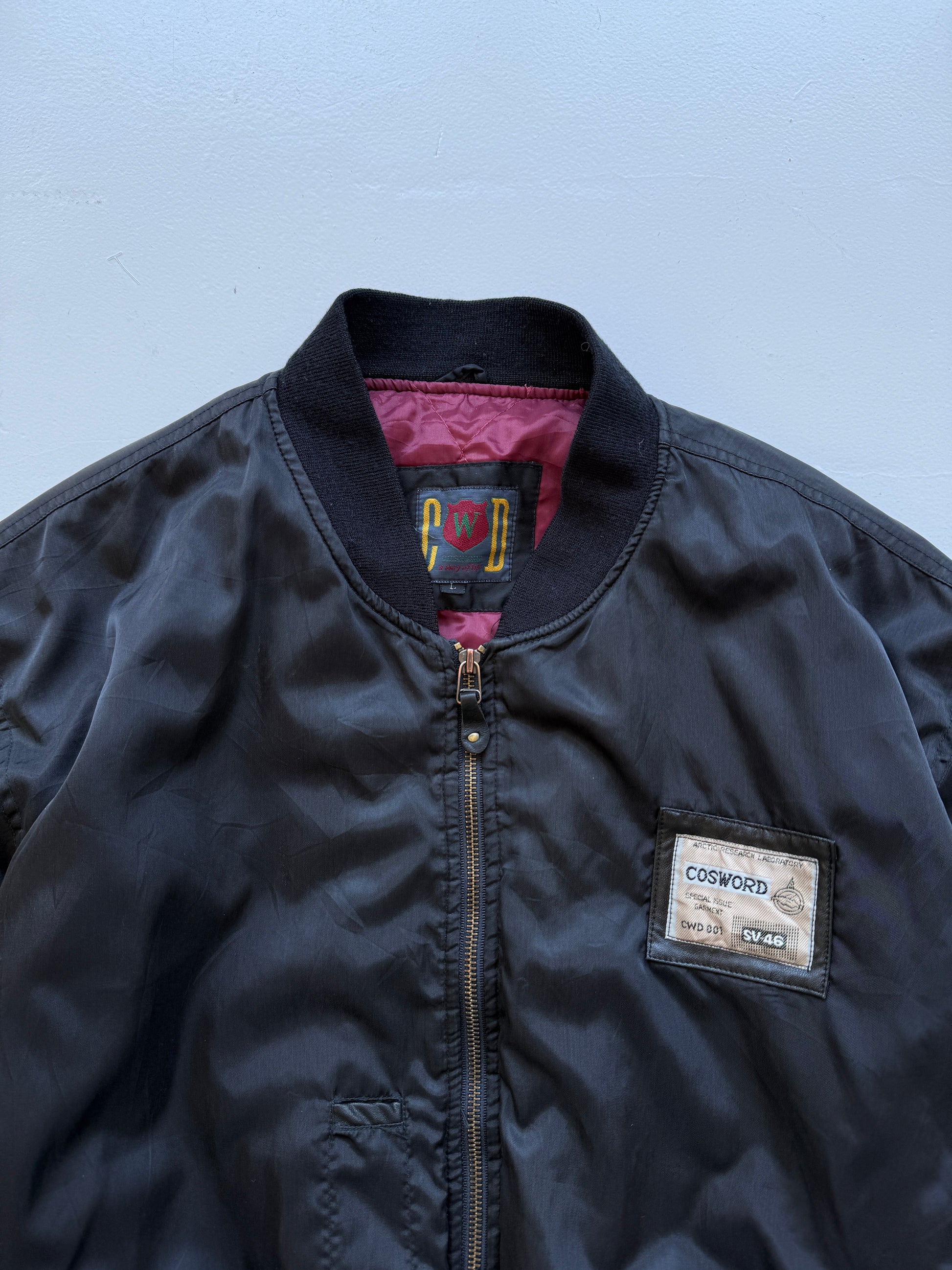 Black CWD 90's Vintage Bomber Jacket - Large