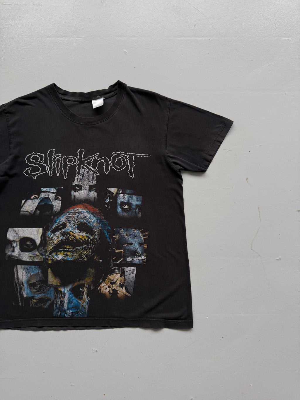 Black Slipknot Band Masks 90's Vintage Graphic T-Shirt - Medium