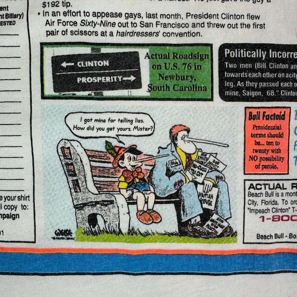 Impeach Clinton 90s vintage T-shirt - Large