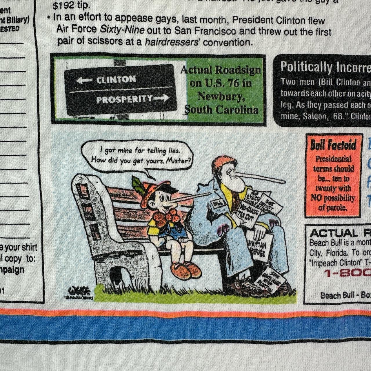 Impeach Clinton 90s vintage T-shirt - Large