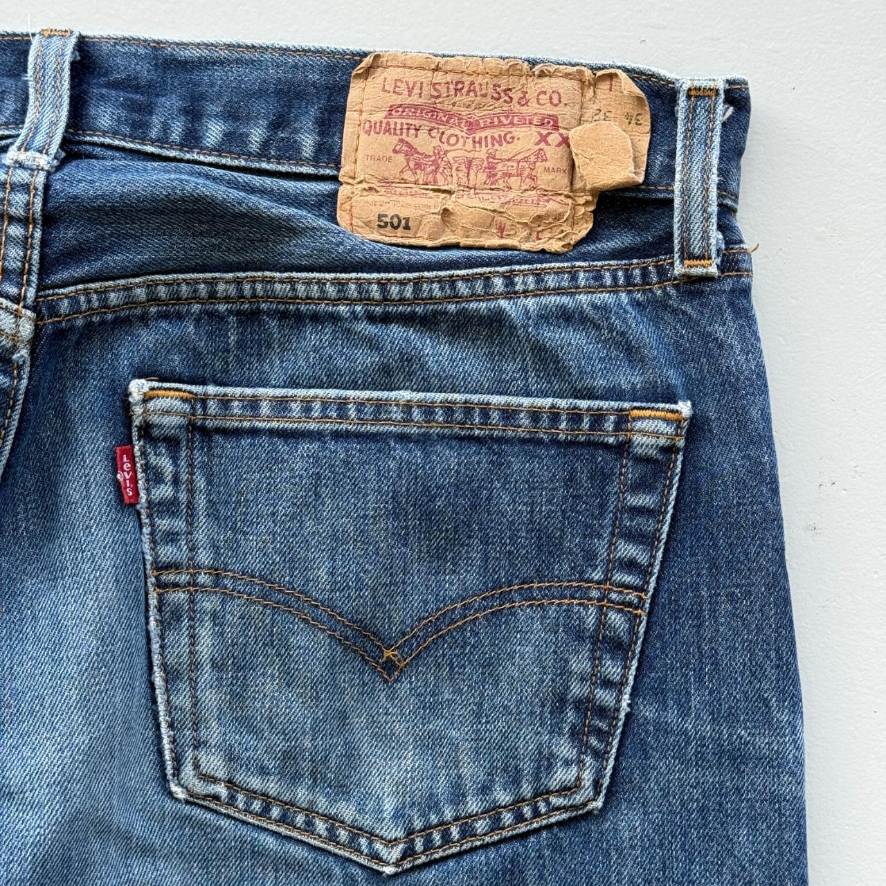 Navy Blue Levi's 501 Denim Straight Leg 90's Vintage Jeans - 32” x 29”
