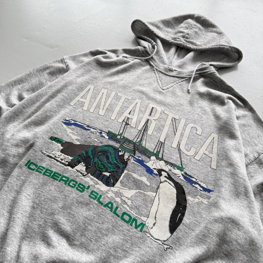 Grey Antarctica 90’s Vintage Afterhood Hoodie - Large