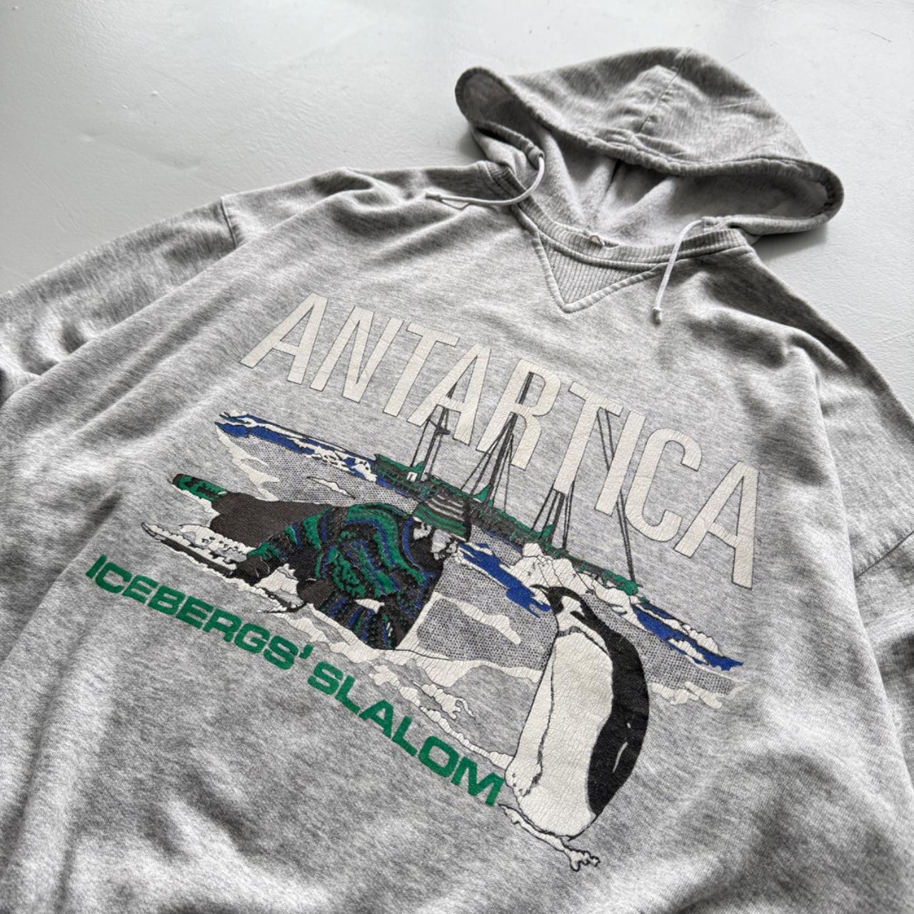 Grey Antarctica 90’s Vintage Afterhood Hoodie - Large