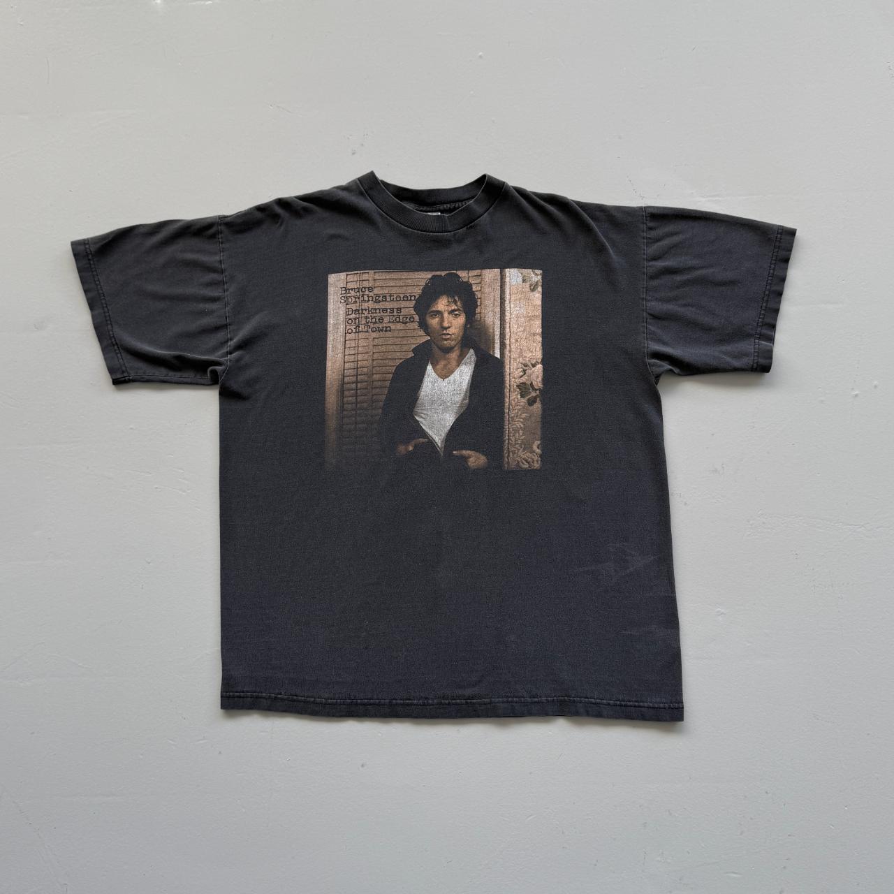 Black Bruce Springsteen Darkness on the Edge of Town 90s Vintage Graphic T-Shirt - XL