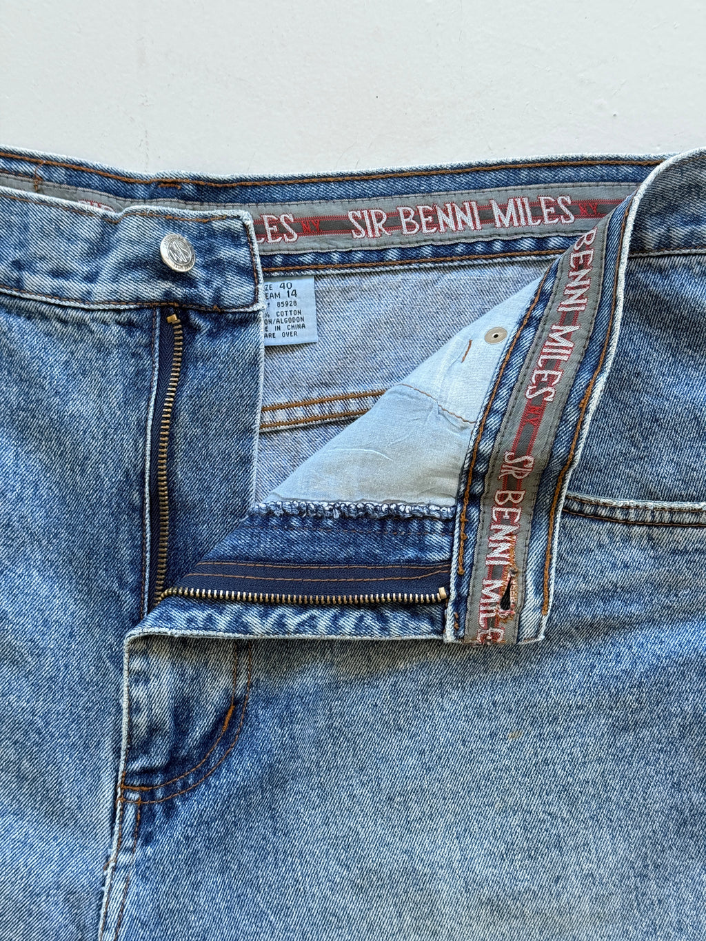Blue Sir Benni Miles 90's Vintage Baggy Hip Hop Denim Shorts - W40 x L12.5