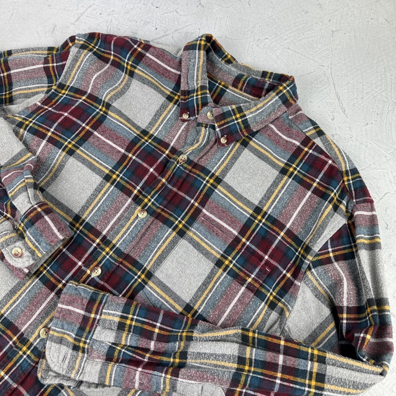 Burgundy and Grey 90s vintage Checkered Shirt - 2XL