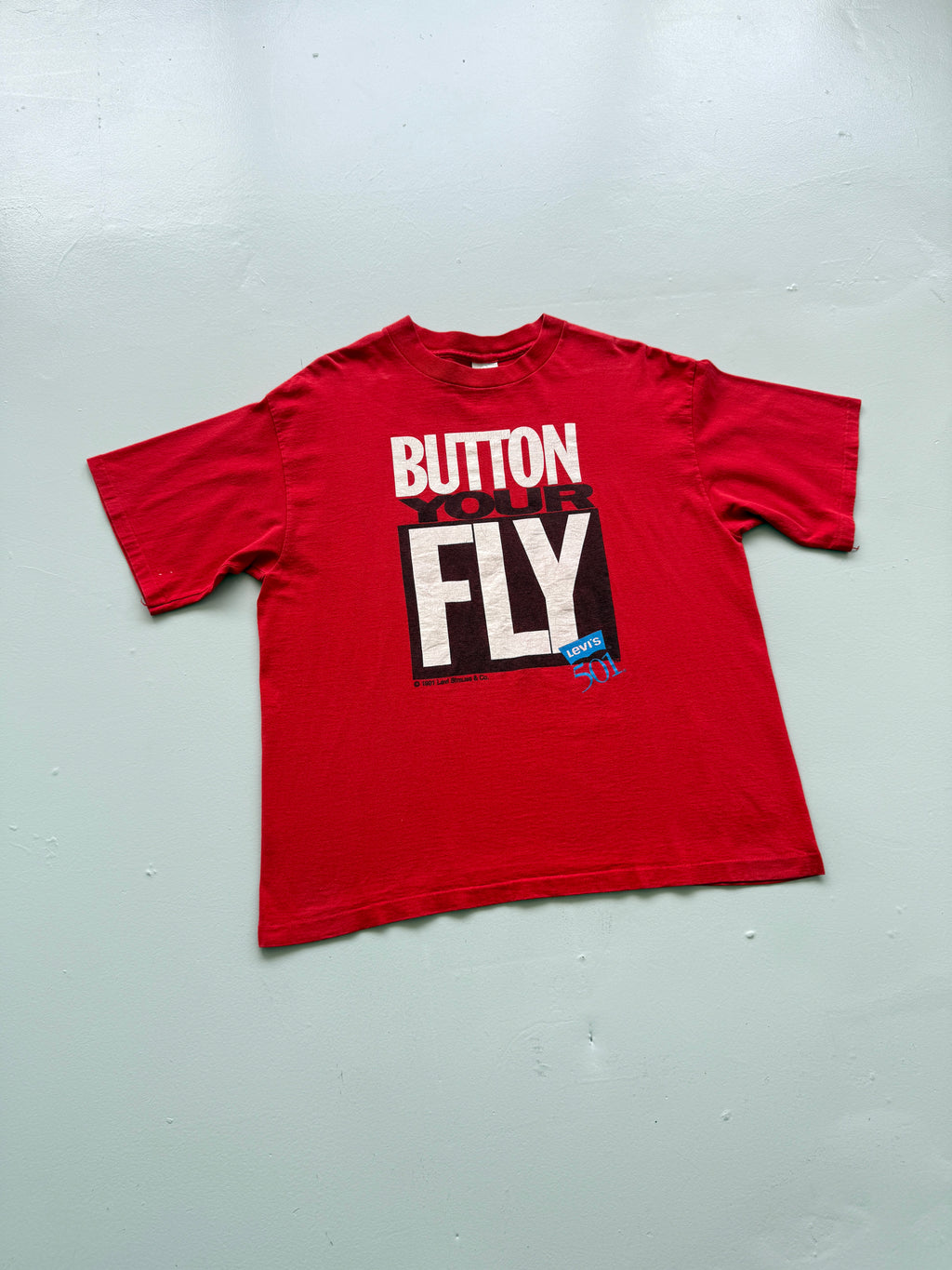 Red Levi's 90's Vintage Graphic Single Stitch T-Shirt - Large