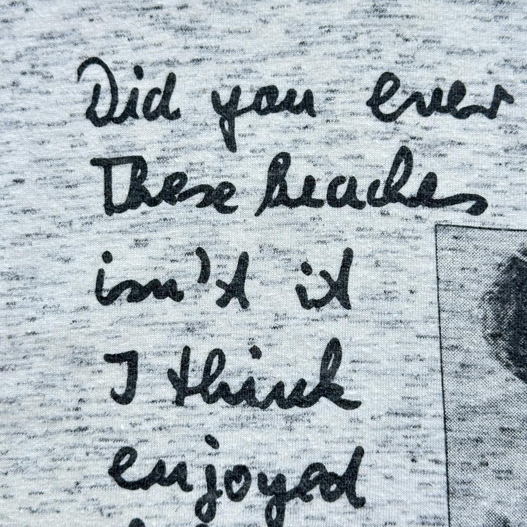 Grey Marl Romantic Poem Vintage 90's T-shirt - XL