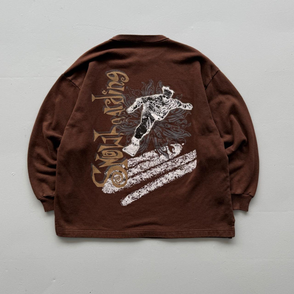 Brown Snowboard 00’s Y2K Vintage Graphic Sweatshirt - XL