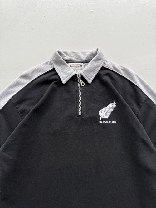 New Zealand All Blacks 90's Vintage Quarter Zip Sweatshirt Jumper - XL