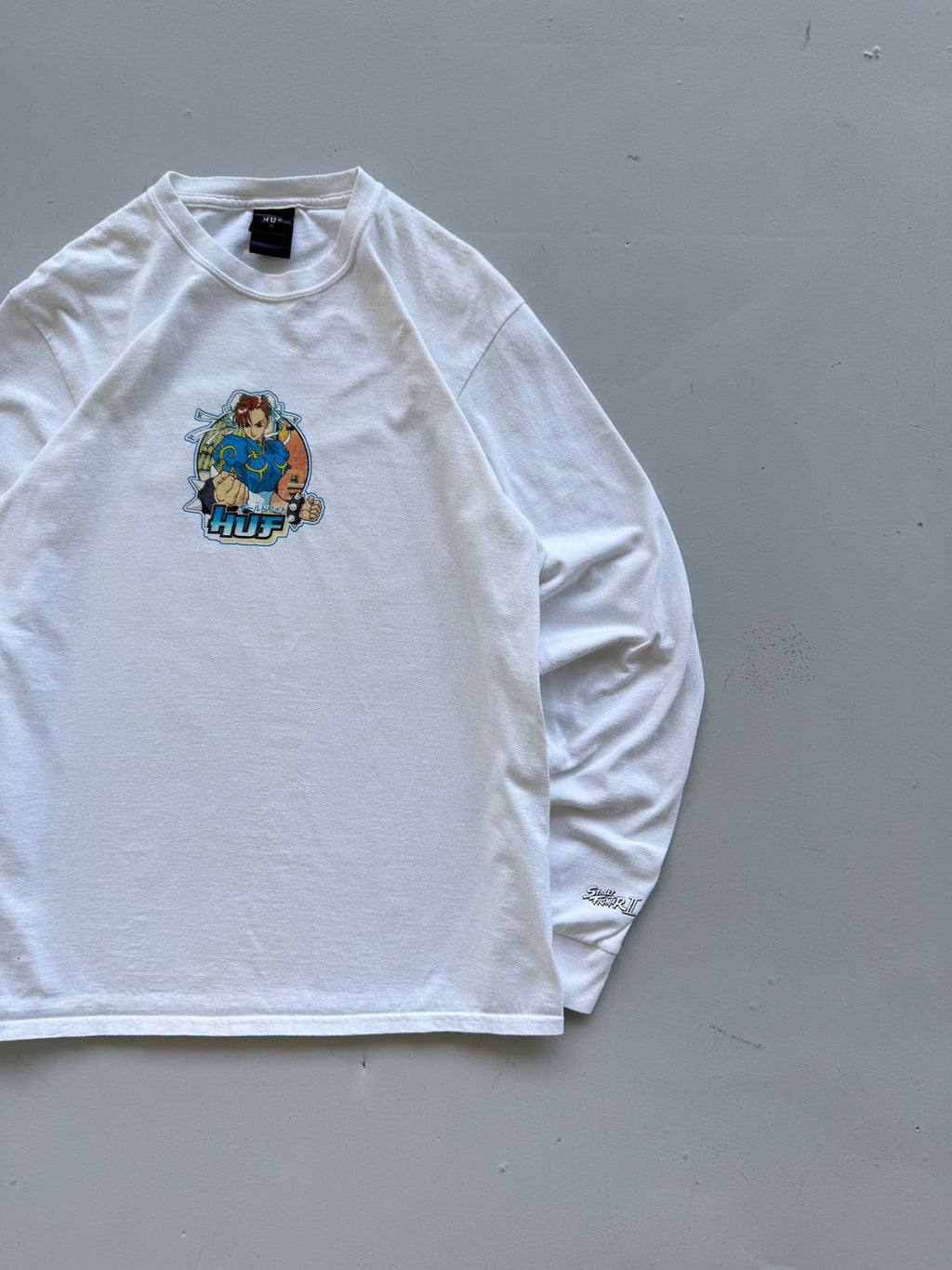 White HUF Skateboarding x Street Fighter Vintage Long Sleeve T-Shirt - Small