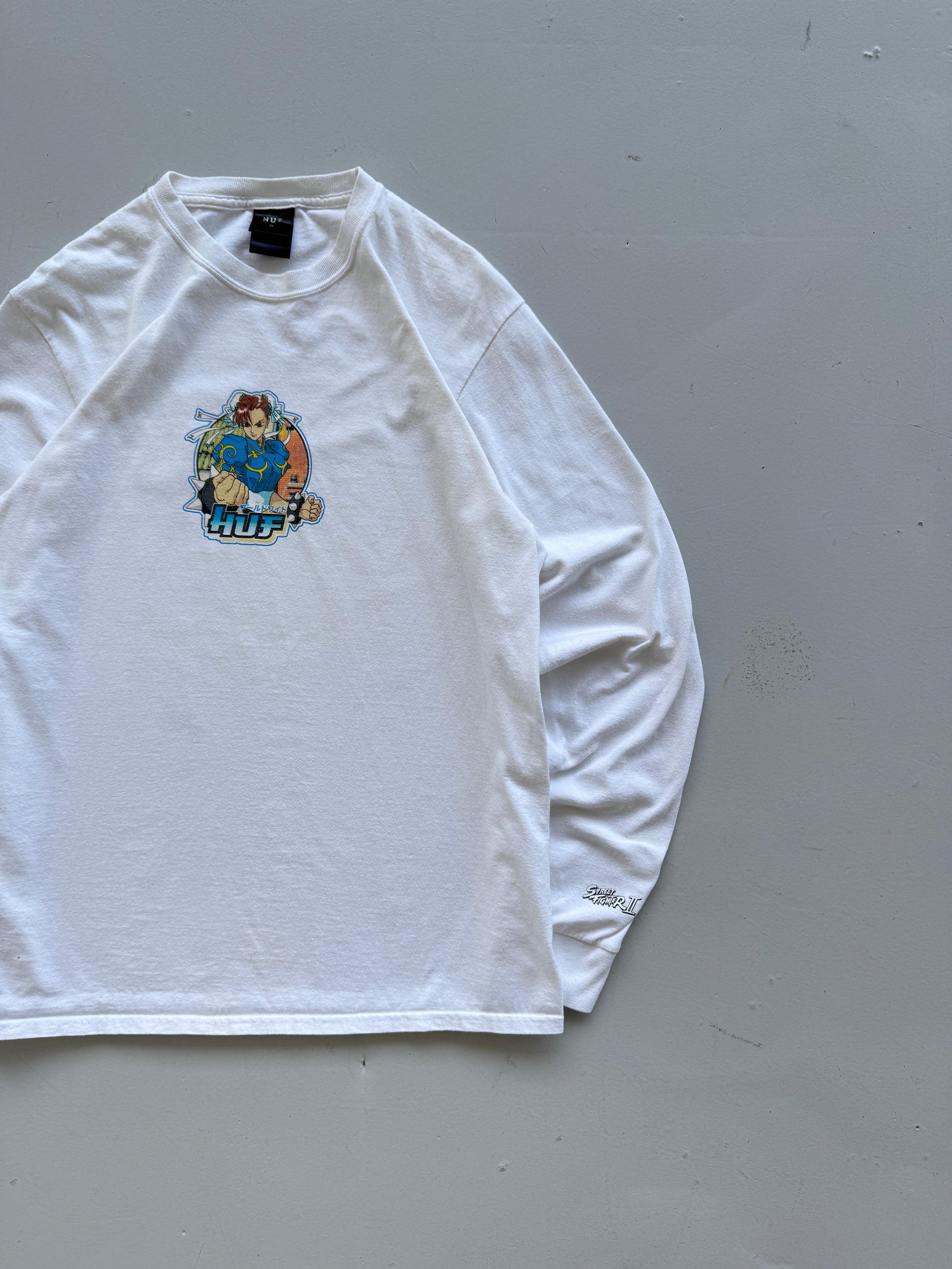 White HUF Skateboarding x Street Fighter Vintage Long Sleeve T-Shirt - Small