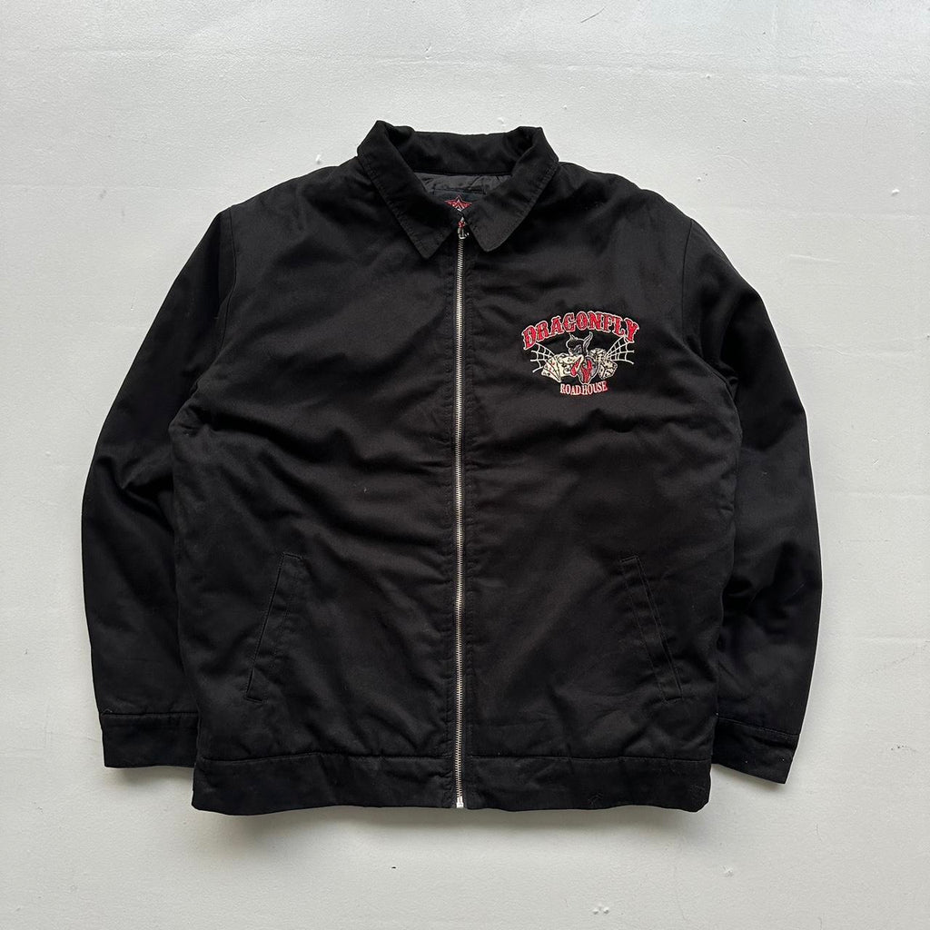 Black 90’s Dragonfly Vintage Bomber Jacket - Large