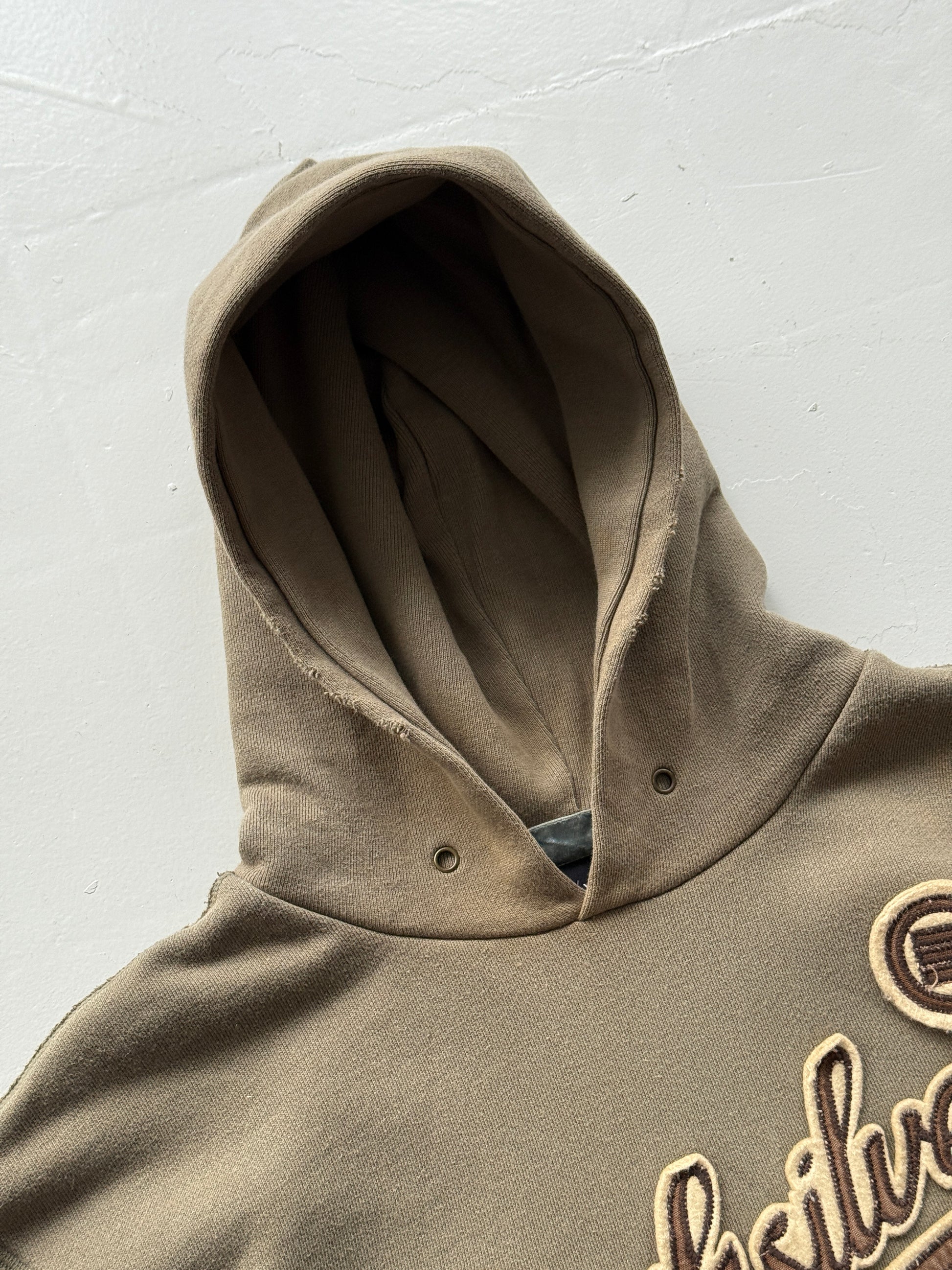 Faded Brown Quiksilver 00's Vintage Y2K Surfer Graphic Hoodie - XXL