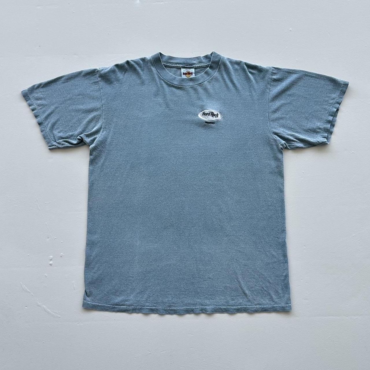 Pale Blue Over-dyed Hard Rock Memphis Vintage 90’s T-shirt - Large